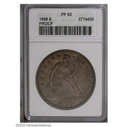 1868 S$1 PR62 ANACS. MPD-001. Deeply toned in blended 1868[S$1] PR62 ANACS.
