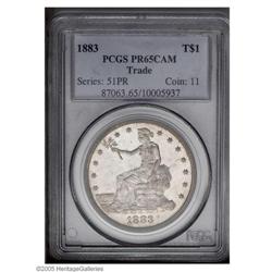 1883 T$1 PR65 Cameo NGC. Only 979 Trade Dollars were s 1883[T$1] PR65 Cameo PCGS.