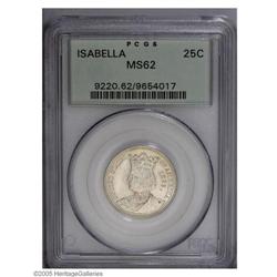 1893 25C Isabella Quarter MS62 PCGS. The surfaces exhi 1893[25C] Isabella Quarter MS62 PCGS.