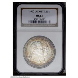 1900 S$1 Lafayette Dollar MS61 NGC. DuVall 2-C. Golden 1900[S$1] Lafayette Dollar MS61 NGC.