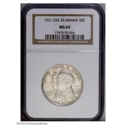 1921 50C Alabama 2x2 MS65 NGC. Wonderful example of th 1921[50C] Alabama 2x2 MS65 NGC.