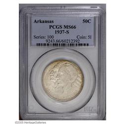 1937-S 50C Arkansas MS66 PCGS. The luser and strike ar 1937-S[50C] Arkansas MS66 PCGS.
