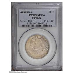 1938-D 50C Arkansas MS66 PCGS. Attractive for the issu 1938-D[50C] Arkansas MS66 PCGS.