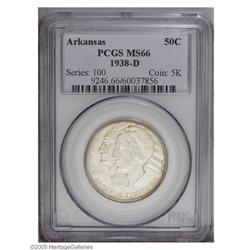 1938-D 50C Arkansas MS66 PCGS. Wisps of lavender and g 1938-D[50C] Arkansas MS66 PCGS.