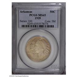 1939 50C Arkansas MS65 PCGS. Bright silvery-gray patin 1939[50C] Arkansas MS65 PCGS.