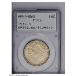 1939-S 50C Arkansas MS66 PCGS. Lustrous surfaces displ 1939-S[50C] Arkansas MS66 PCGS.