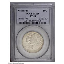 1939-S 50C Arkansas MS66 PCGS. A light coating of silv 1939-S[50C] Arkansas MS66 PCGS.