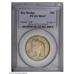 1936-S 50C Bay Bridge MS67 PCGS. This Superb Gem has f 1936-S[50C] Bay Bridge MS67 PCGS.
