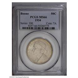 1934 50C Boone MS66 PCGS. Golden peach toning adorns b 1934[50C] Boone MS66 PCGS.