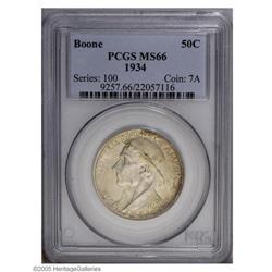 1934 50C Boone MS66 PCGS. Vibrant luster bursts throug 1934[50C] Boone MS66 PCGS.