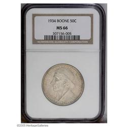1934 50C Boone MS66 NGC. Lustrous with golden centers 1934[50C] Boone MS66 NGC.