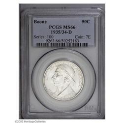 1935/34-D 50C Boone MS66 PCGS. Full white and brillian 1935/34-D[50C] Boone MS66 PCGS.