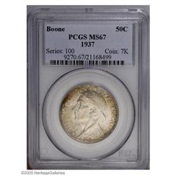 1937 50C Boone MS67 PCGS. The bright, satiny mint lust 1937[50C] Boone MS67 PCGS.