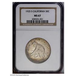 1925-S 50C California MS67 NGC. A sensational Superb G 1925-S[50C] California MS67 NGC.