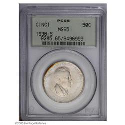 1936-S 50C Cincinnati MS65 PCGS. Fully lustrous surfac 1936-S[50C] Cincinnati MS65 PCGS.
