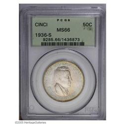 1936-S 50C Cincinnati MS66 PCGS. Pastel green and yell 1936-S[50C] Cincinnati MS66 PCGS.