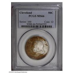 1936 50C Cleveland MS66 PCGS. Mottled silver-gray and 1936[50C] Cleveland MS66 PCGS.