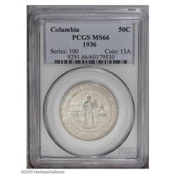 1936 50C Columbia MS66 PCGS. Speckles of gold patina o 1936[50C] Columbia MS66 PCGS.