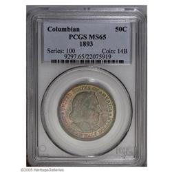 1893 50C Columbian MS65 PCGS. Attractive and relativel 1893[50C] Columbian MS65 PCGS.