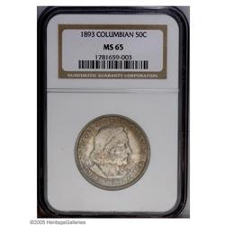 1893 50C Columbian MS65 NGC. Unquestionably original w 1893[50C] Columbian MS65 NGC.