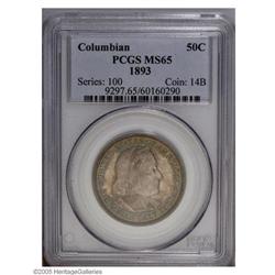 1893 50C Columbian MS65 PCGS. Dusky sea-green, golden- 1893[50C] Columbian MS65 PCGS.