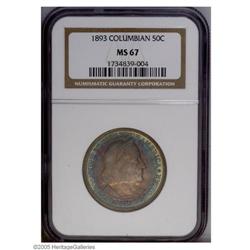 1893 50C Columbian MS67 NGC. A highly attractive Super 1893[50C] Columbian MS67 NGC.