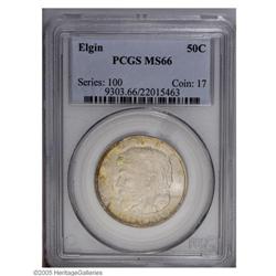 1936 50C Elgin MS66 PCGS. Some vibrant chiffon-green a 1936[50C] Elgin MS66 PCGS.
