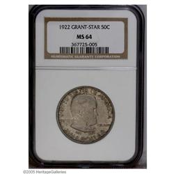 1922 50C Grant with Star MS64 NGC. Subdued satiny lust 1922[50C] Grant with Star MS64 NGC.