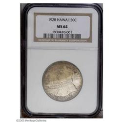 1928 50C Hawaiian MS64 NGC. Portions of each side of t 1928[50C] Hawaiian MS64 NGC.