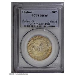 1935 50C Hudson MS65 PCGS. Olive-green, lemon, and pas 1935[50C] Hudson MS65 PCGS.