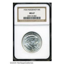 1924 50C Huguenot MS67 NGC. Brilliant throughout with 1924[50C] Huguenot MS67 NGC.