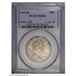 1918 50C Lincoln MS66 PCGS. Highly lustrous surfaces a 1918[50C] Lincoln MS66 PCGS.