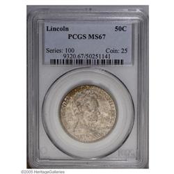 1918 50C Lincoln MS67 PCGS. An amazing Superb Gem exam 1918[50C] Lincoln MS67 PCGS.