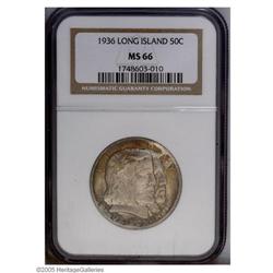 1936 50C Long Island MS66 NGC. Attractive Gem with dee 1936[50C] Long Island MS66 NGC.