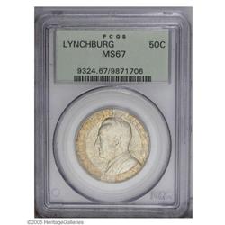 1936 50C Lynchburg MS67 PCGS. Attractive lime-green ra 1936[50C] Lynchburg MS67 PCGS.