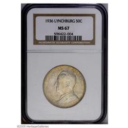 1936 50C Lynchburg MS67 NGC. Ethereal greenish yellow 1936[50C] Lynchburg MS67 NGC.