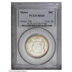 1920 50C Maine MS65 PCGS. Original forest-green, fire- 1920[50C] Maine MS65 PCGS.