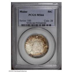 1920 50C Maine MS66 PCGS. Obverse is awash in blue and 1920[50C] Maine MS66 PCGS.