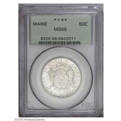 1920 50C Maine MS66 PCGS. Silvery surfaces display rad 1920[50C] Maine MS66 PCGS.