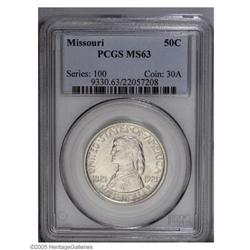 1921 50C Missouri MS63 PCGS. Untoned with exceptional 1921[50C] Missouri MS63 PCGS.