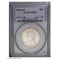 1921 50C Missouri MS64 PCGS. Bright white coin with a 1921[50C] Missouri MS64 PCGS.