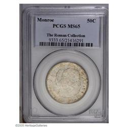 1923-S 50C Monroe MS65 PCGS. The otherwise silver ting 1923-S[50C] Monroe MS65 PCGS.