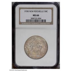 1938 50C New Rochelle MS66 NGC. Lovely medium peach, g 1938[50C] New Rochelle MS66 NGC.