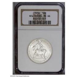 1938 50C New Rochelle MS66 NGC. A creamy silver-white 1938[50C] New Rochelle MS66 NGC.