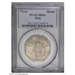 1925 Medal Norse Thin Planchet MS64 PCGS. A well pres 1925[Medal] Norse Thin Planchet MS64 PCGS.