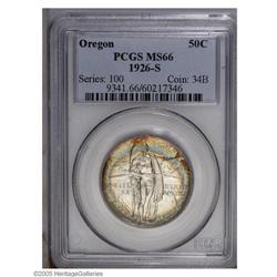 1926-S 50C Oregon MS66 PCGS. Wonderfully original and 1926-S[50C] Oregon MS66 PCGS.
