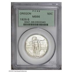 1926-S 50C Oregon MS66 PCGS. A brilliant, bold Gem exa 1926-S[50C] Oregon MS66 PCGS.