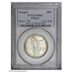 1926-S 50C Oregon MS67 PCGS. Fabulous vibrant specimen 1926-S[50C] Oregon MS67 PCGS.