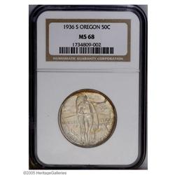 1936-S 50C Oregon MS68 NGC. A Superb example with ivor 1936-S[50C] Oregon MS68 NGC.