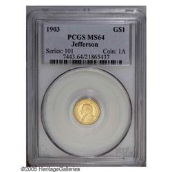 1903 G$1 Louisiana Purchase/Jefferson MS64 PCGS. Intri 1903[G$1] Louisiana Purchase/Jefferson MS64 P